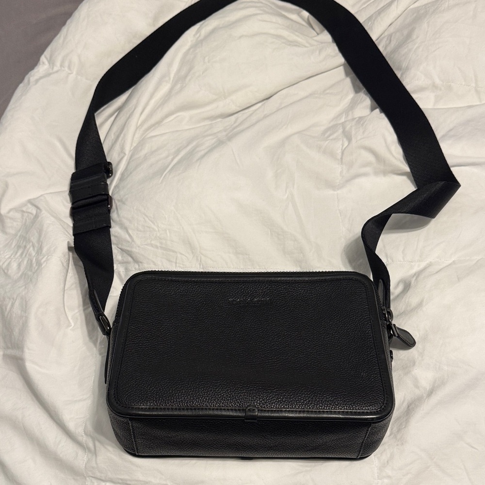 Coach Black Leather Messenger Bag